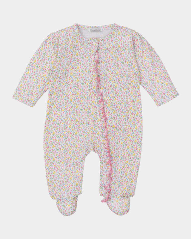Girl's Garden Trellis Zip Footie, Size Newborn-9